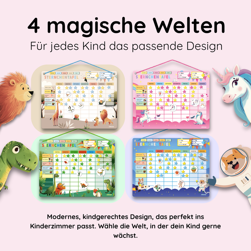 Sternchentafel für Kinder Einhorn