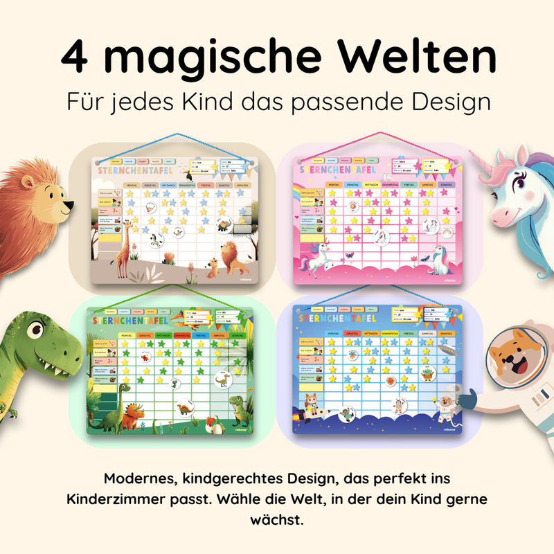 Sternchentafel für Kinder Safari