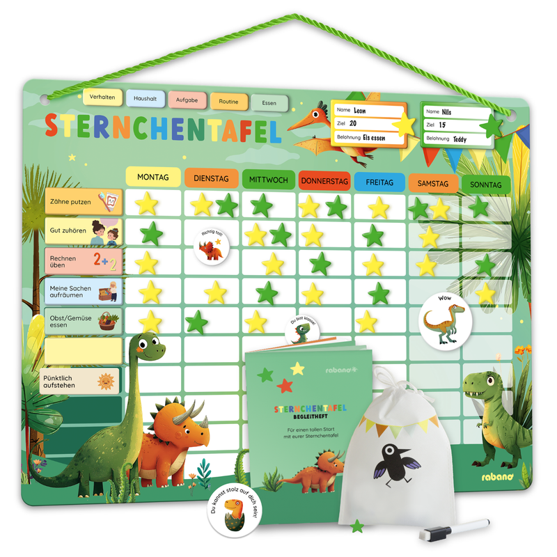 Sternchentafel für Kinder Safari