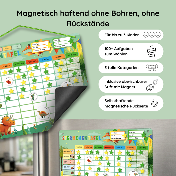 Sternchentafel für Kinder Dino