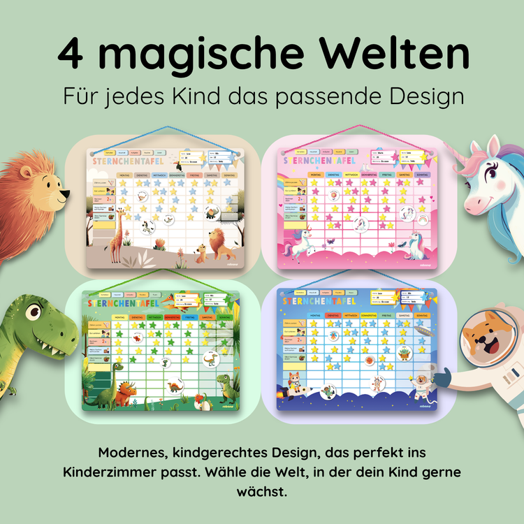 Sternchentafel für Kinder Dino