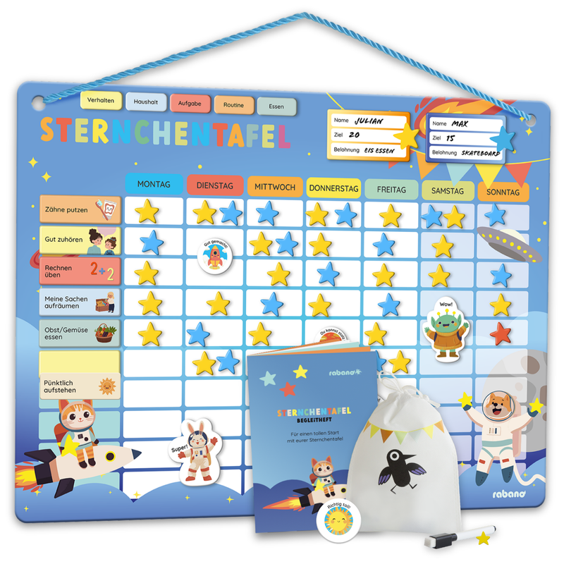 Sternchentafel für Kinder Safari