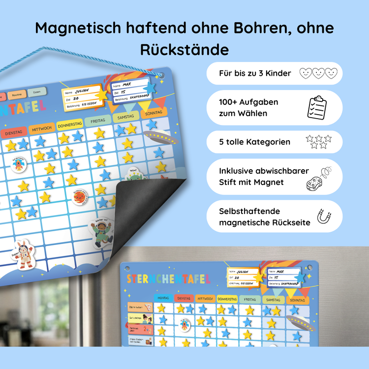 Sternchentafel für Kinder Weltraum