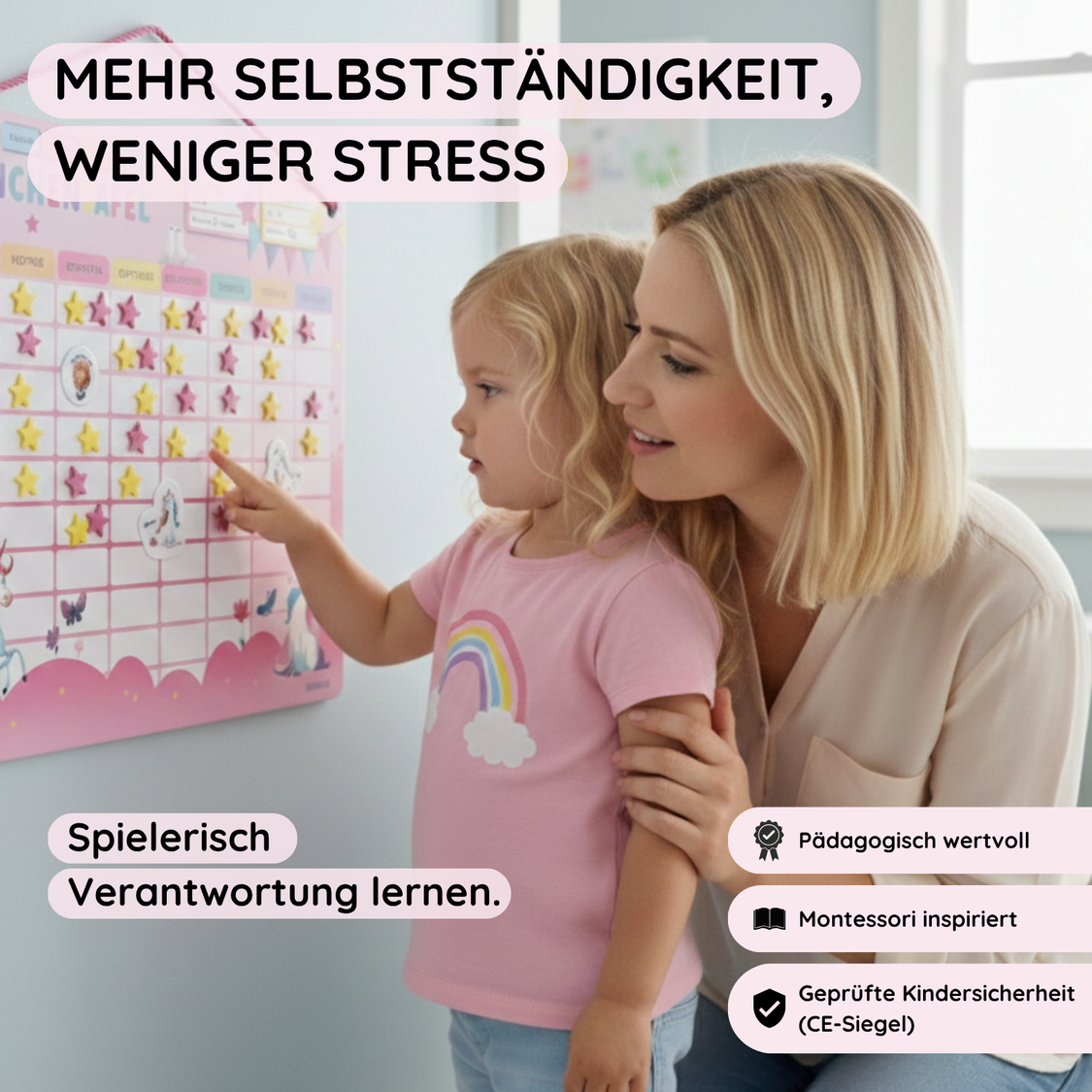 Sternchentafel für Kinder Einhorn