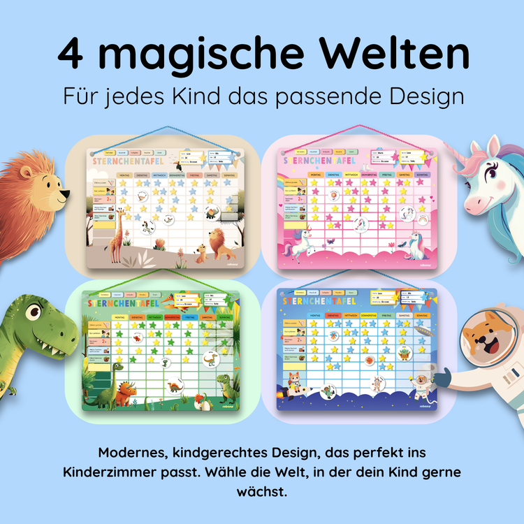 Sternchentafel für Kinder Weltraum