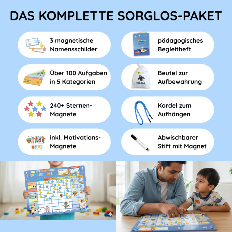 Sternchentafel für Kinder Weltraum