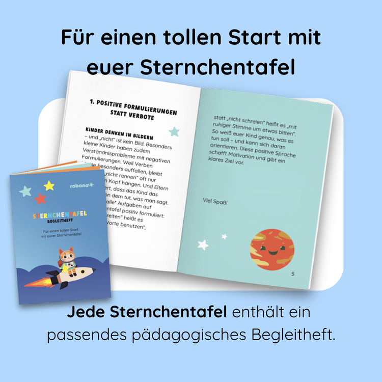 Sternchentafel für Kinder Weltraum