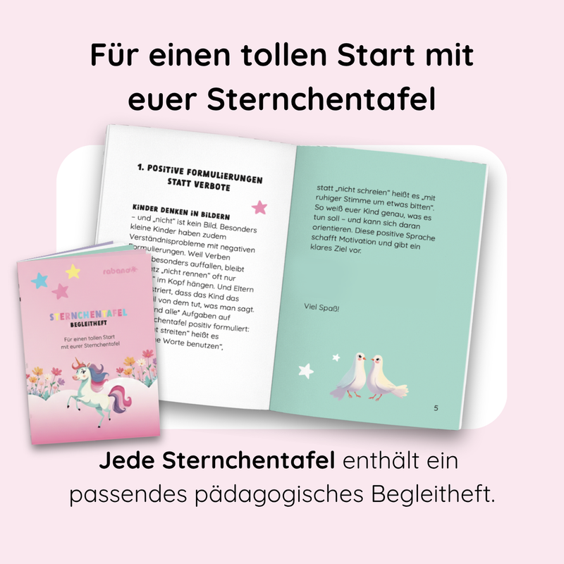 Sternchentafel für Kinder Einhorn