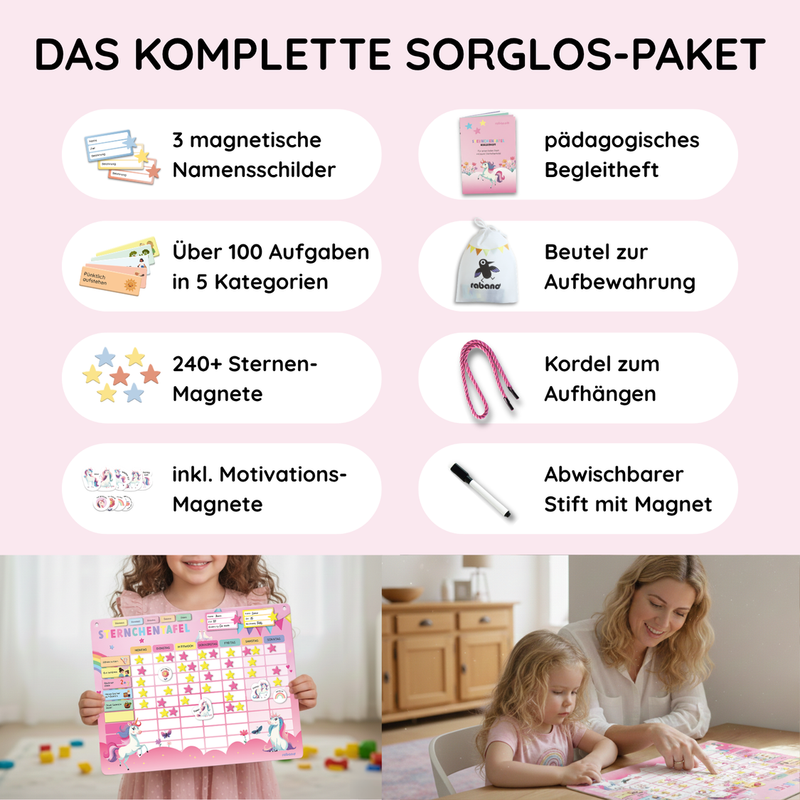Sternchentafel für Kinder Einhorn