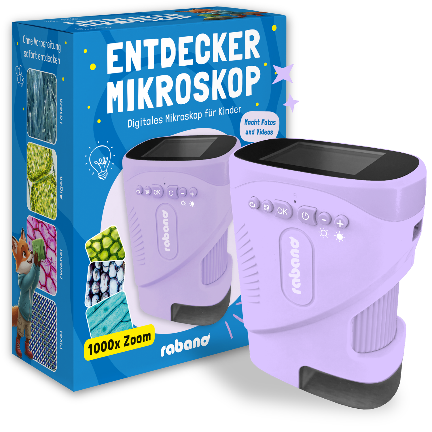 Rabano Entdecker Mikroskop für Kinder - Lila