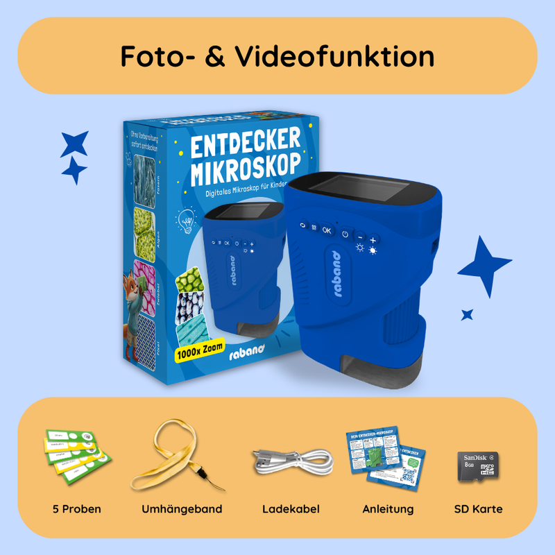 Rabano Entdecker Mikroskop für Kinder - Blau