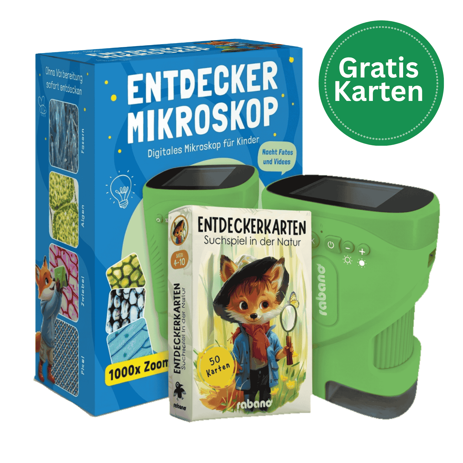Entdecker Mikroskop für Kinder + Gratis Kartenset