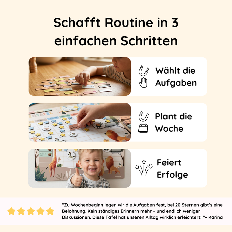 Sternchentafel für Kinder Safari